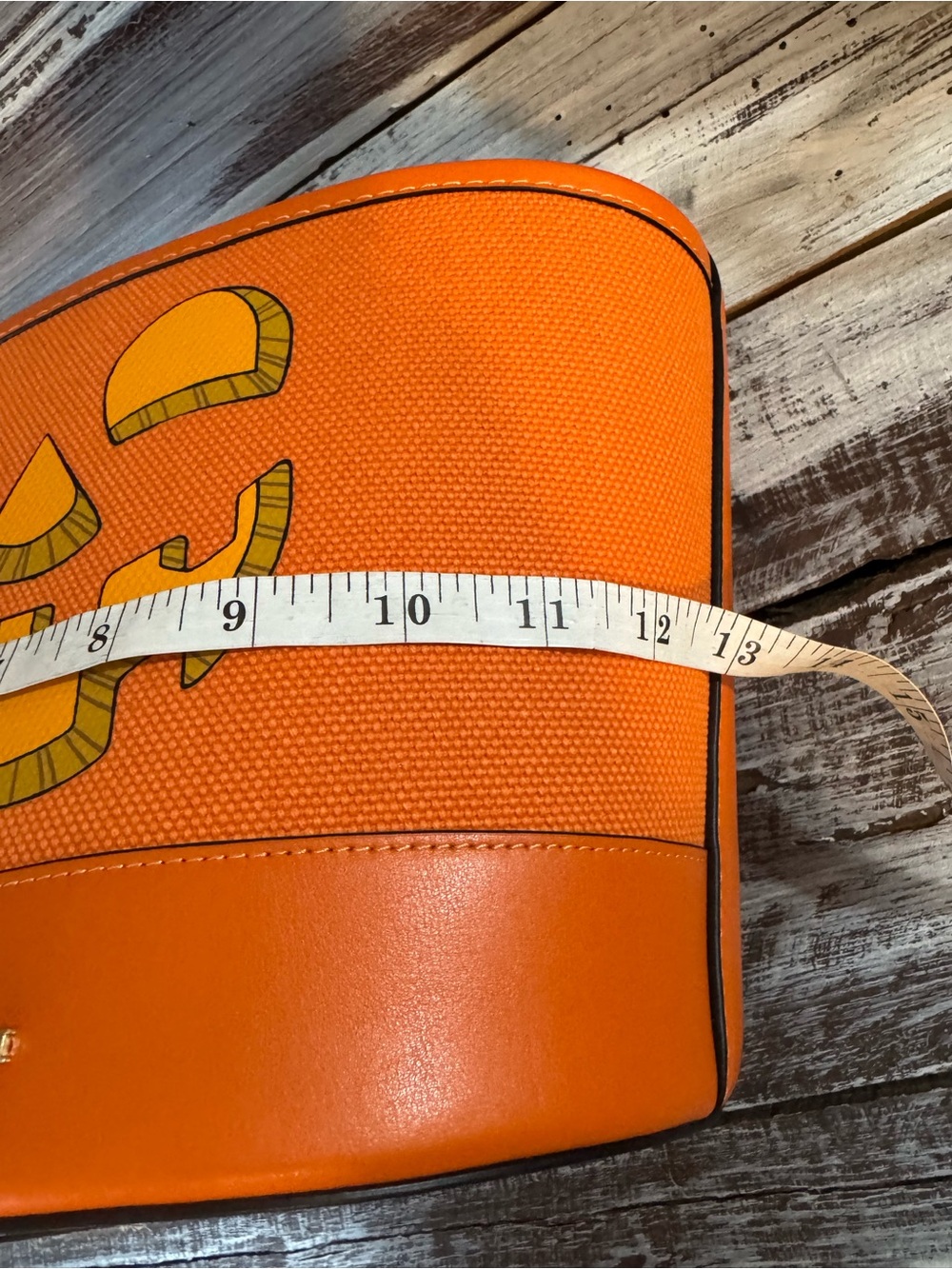 Coach Orange Halloween Jack-O'-Lantern Bucket Bag with Pumpkin Coin Pouch - Picture 12 of 16